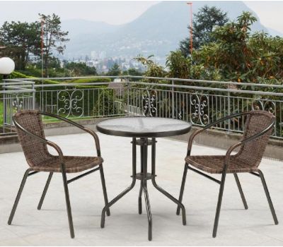 Комплект плетеной мебели из иск. ротанга Асоль-7 TLH-037B/TLH-060 brown-2pcs от производителя  Afina по цене 10 000 р