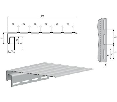 J-фаска ( ветровая, карнизная планка ) белая для сайдинга от производителя  Россия по цене 590 р